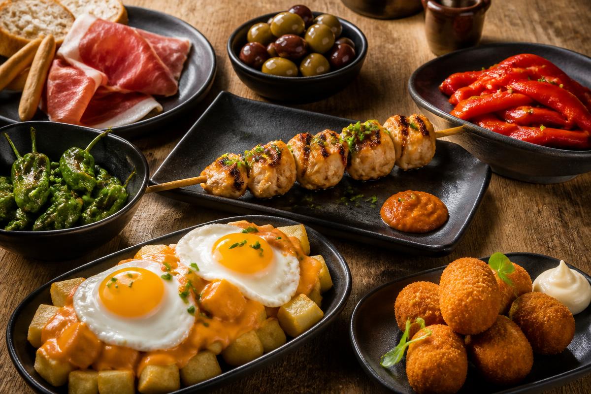 Huevos rotos con picadillo